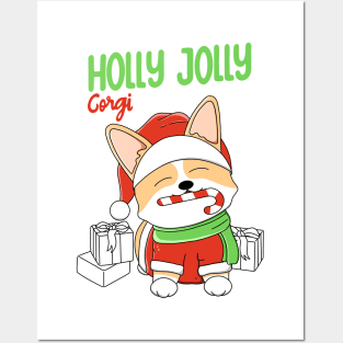 Holly Jolly Corgi Posters and Art